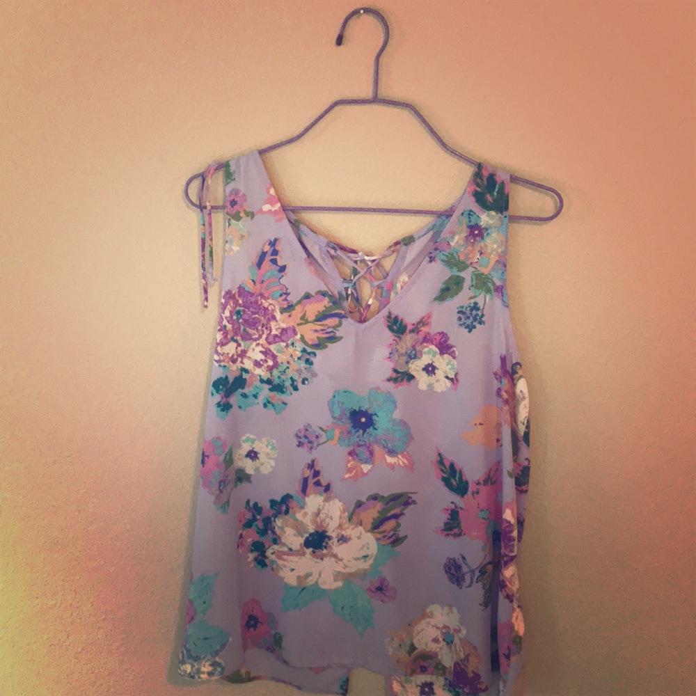 Everly Lace Up Back Sleeveless Top